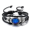 Zodiac Sign Luminous Leather Wrap Bracelet