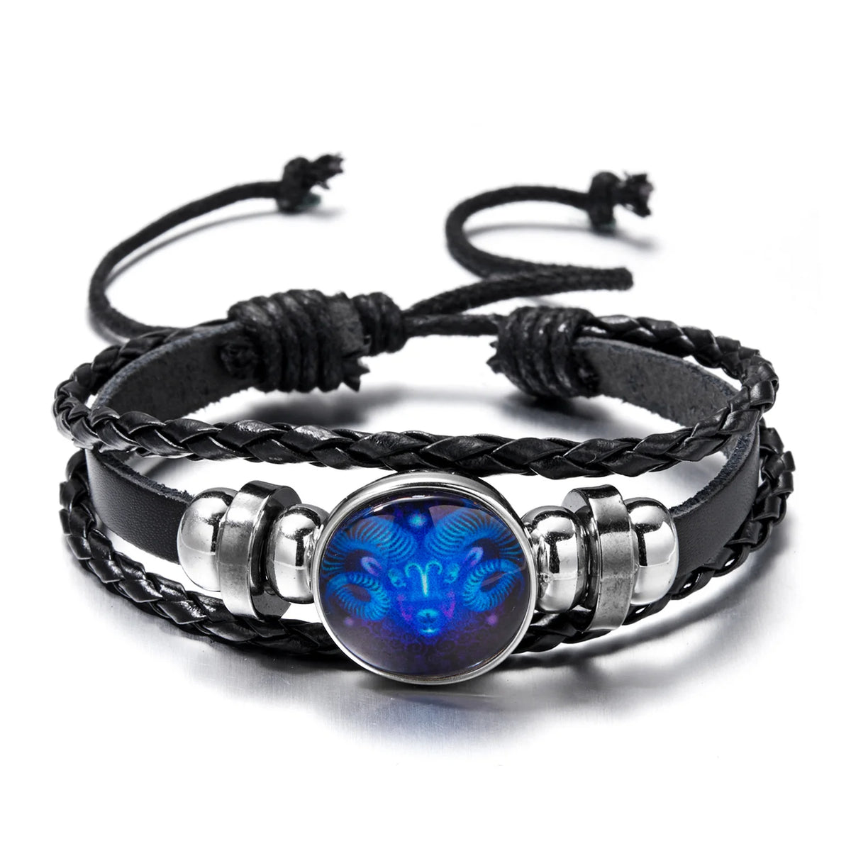 Zodiac Sign Luminous Leather Wrap Bracelet