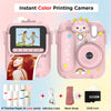 Pink instant color printing camera with thermal paper and USB cable for photo printing