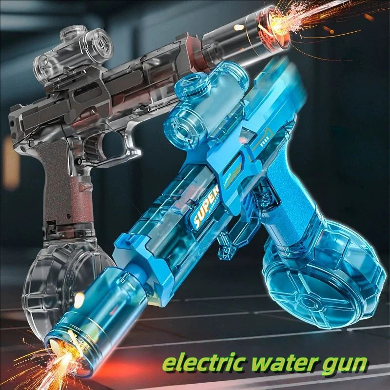 Electric Water Gun with Recoil and LED Flame Effects
