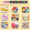 Acrylic paint pens set with flexible brush tips for painting on various surfaces like wood, glass, egg, ceramic, leaves, pump