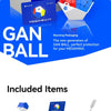 Packaging and components for the GAN Ball, including the ball, an exclusive ID card, and a tuning tool.