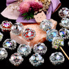 A collection of silver star rhinestone acrylic beads and decorative elements for jewelry making