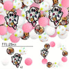 A collection of 25 silicone beads featuring Halloween-themed designs like ghosts and spiders in black and white.