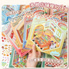 A collection of stickers featuring various store displays and shopping scenes for DIY crafts.