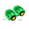 A green city traffic vehicle building block set with trucks and buses.