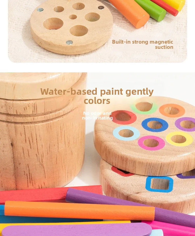 Wooden Montessori Color Sorting Toy for Toddlers
