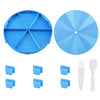 Blue rotating diamond painting storage tray organizer with multiple interchangeable tools and trays