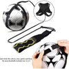 Adjustable solo kick training belt for soccer volleyball and rugby with a black and yellow design