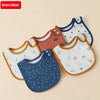 Soft Cotton Baby Bibs (5-Pack) with U-Shaped Catch-All Design