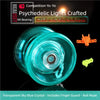 Transparent sky blue crystal yo-yo with a finger guard and ball rope