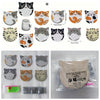 A set of DIY diamond painting coasters featuring cat mandala designs on anti-slip wood.