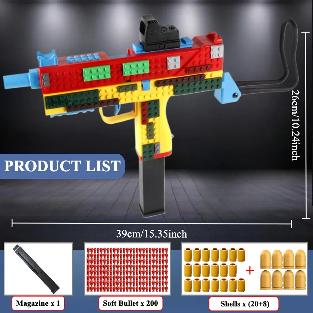 Realistic Building Block Toy Pistol with Shell-Ejecting Action