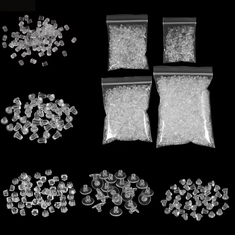 Soft Silicone Earring Backs for Stud Earrings – Clear Rubber Stoppers for Jewelry Making