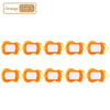 Ten orange mini magnetic drawing board keychains with attached styluses