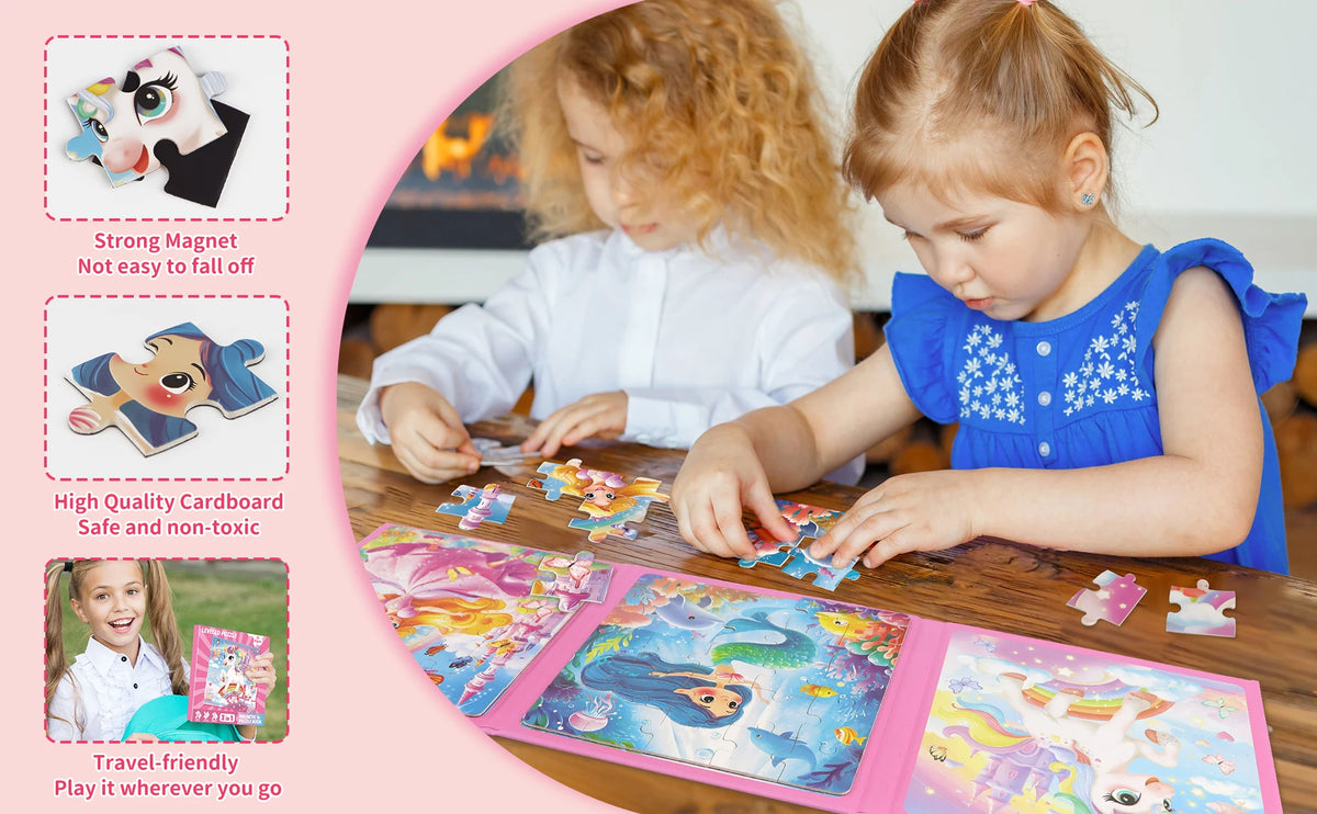 Unicorn Mermaid Magnetic Puzzle Set for Kids