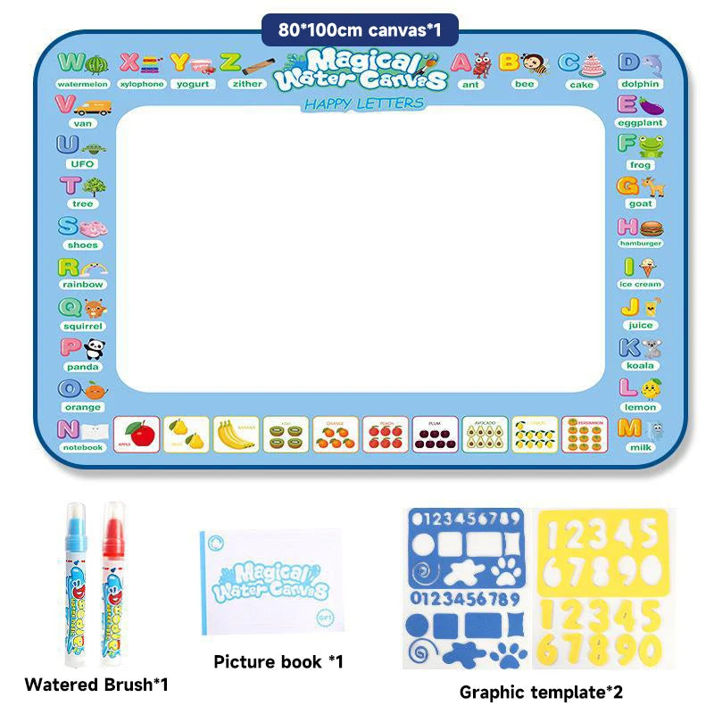 Magic Water Drawing Mat with Fluorescent Pens for Kids