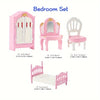 Dollhouse Furniture Set for Pretend Play – 3-Room Miniature Collection