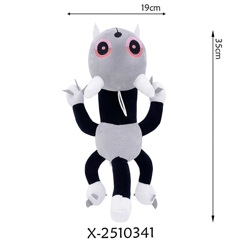 A gray and black animated stuffed pet with large eyes and paws, shown against a white background.