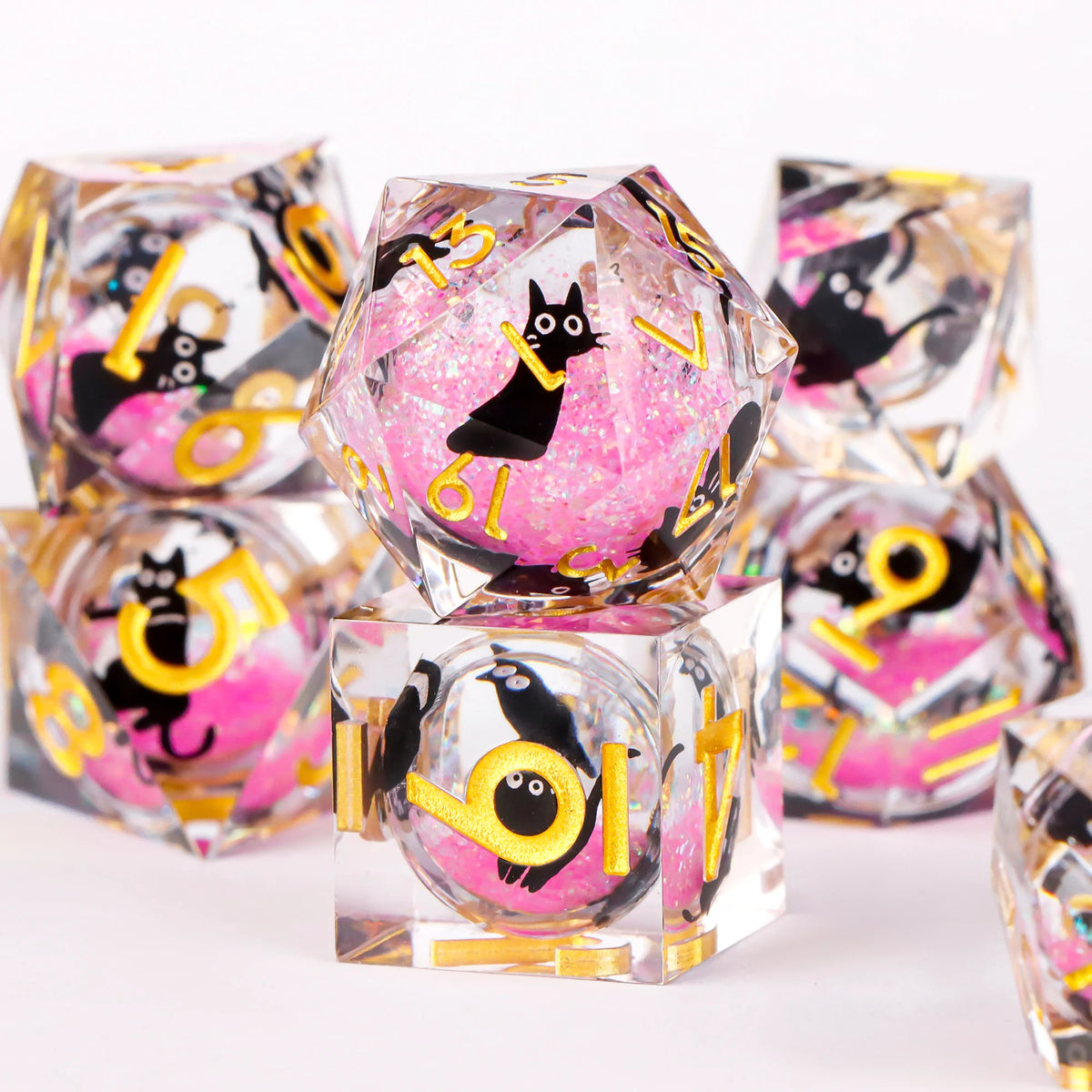 Resin Polyhedral Dice Set for Tabletop RPGs (7 Pieces)
