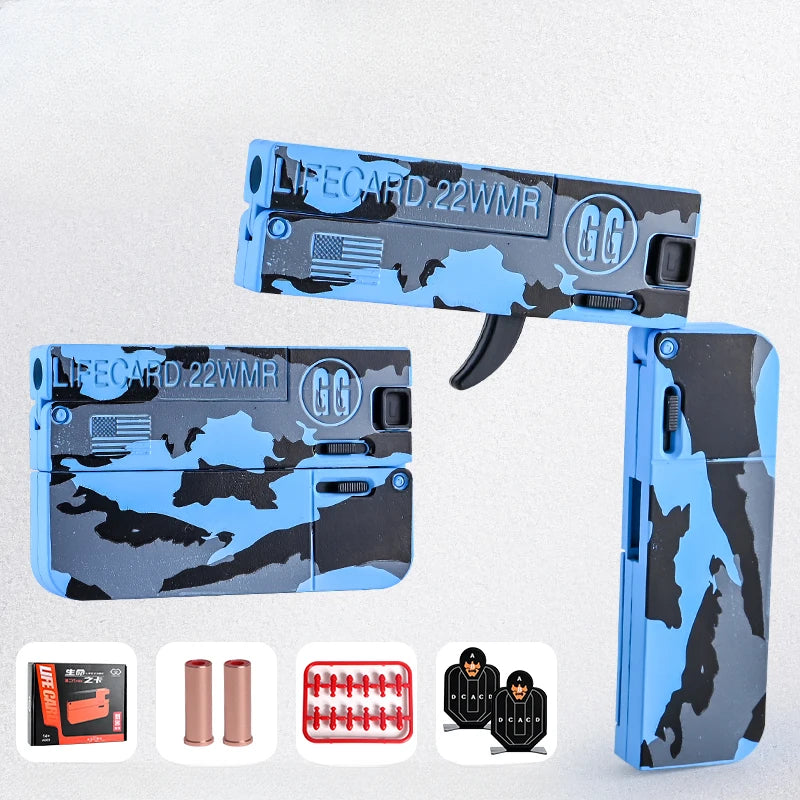 Compact Alloy Folding Blaster Pistol with Soft Bullets