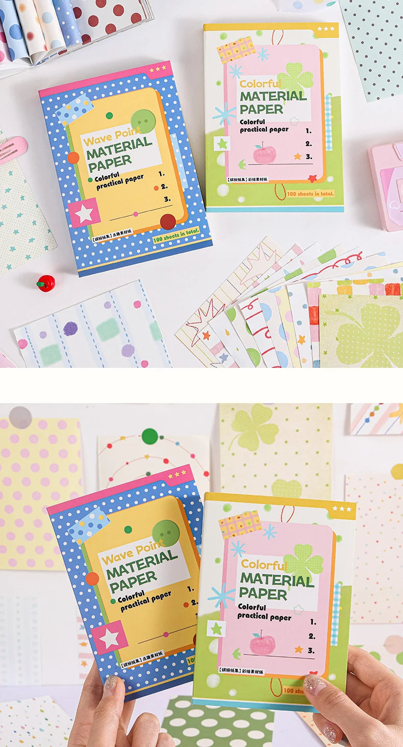 Decorative Wave & Line Memo Paper Pack for Journaling and Scrapbooking
