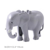 Gray elephant zoo animal building block figure