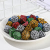 7-Piece Polyhedral Dice Set with Dual-Color Design for RPG and Tabletop Games