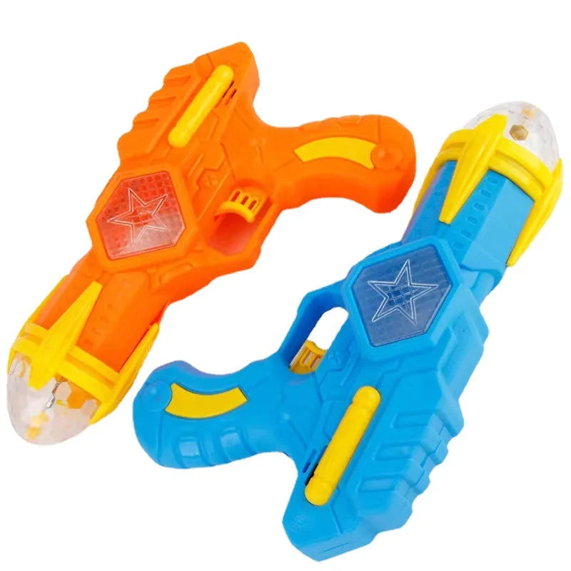 Orange and blue kids projection toy gun with lights and music