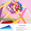 Colorful origami star paper strips and colored paper strips for crafting