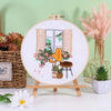 Beginner Embroidery Kit with Floral and Cat Patterns