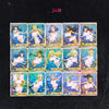 A set of 11 vibrant anime character cards featuring various female characters in colorful illustrations.