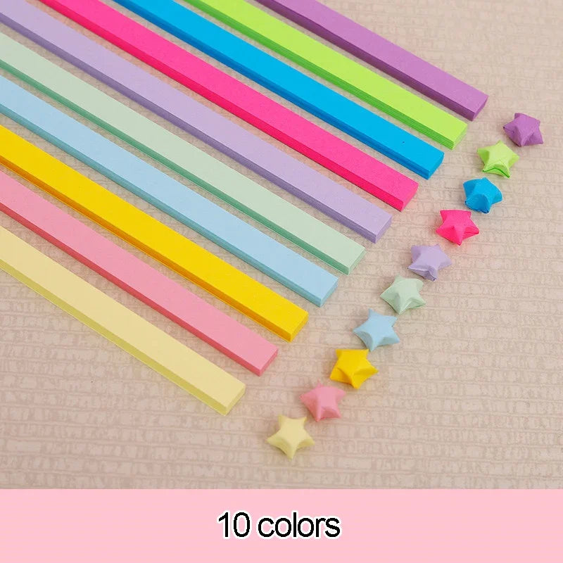 540 Double-Sided Origami Star Strips in 27 Colors for Crafting and Decoration