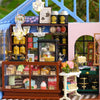 Wooden Dollhouse Kit with Furniture and Lighting