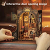 Owl Bookstore Miniature Book Nook DIY Kit with LED Lighting