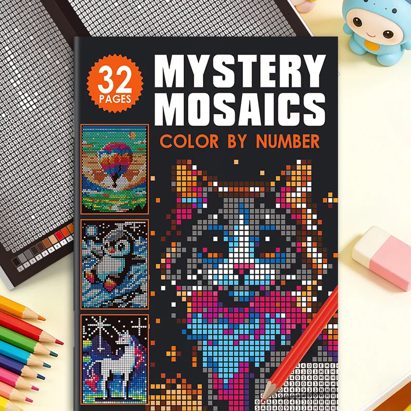 Mystery Mosaic Color by Number Coloring Book for Adults