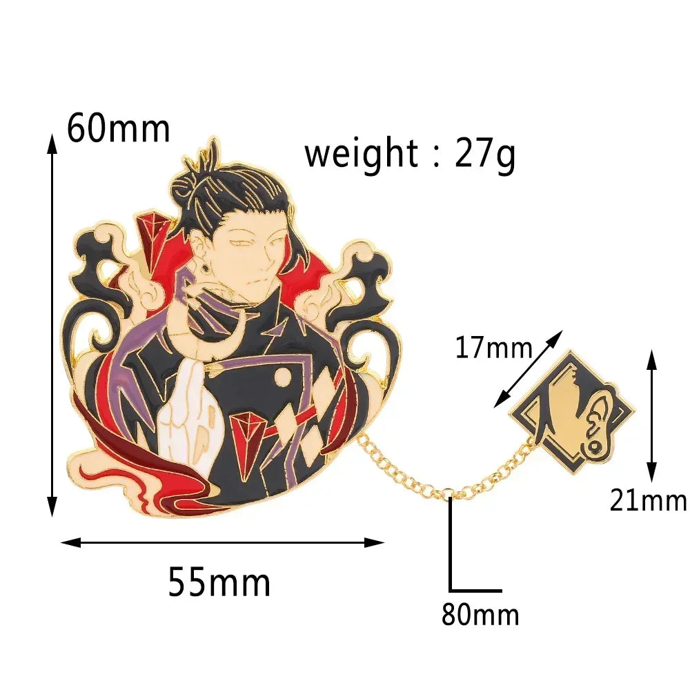 Jujutsu Kaisen Enamel Badge Set with Chain
