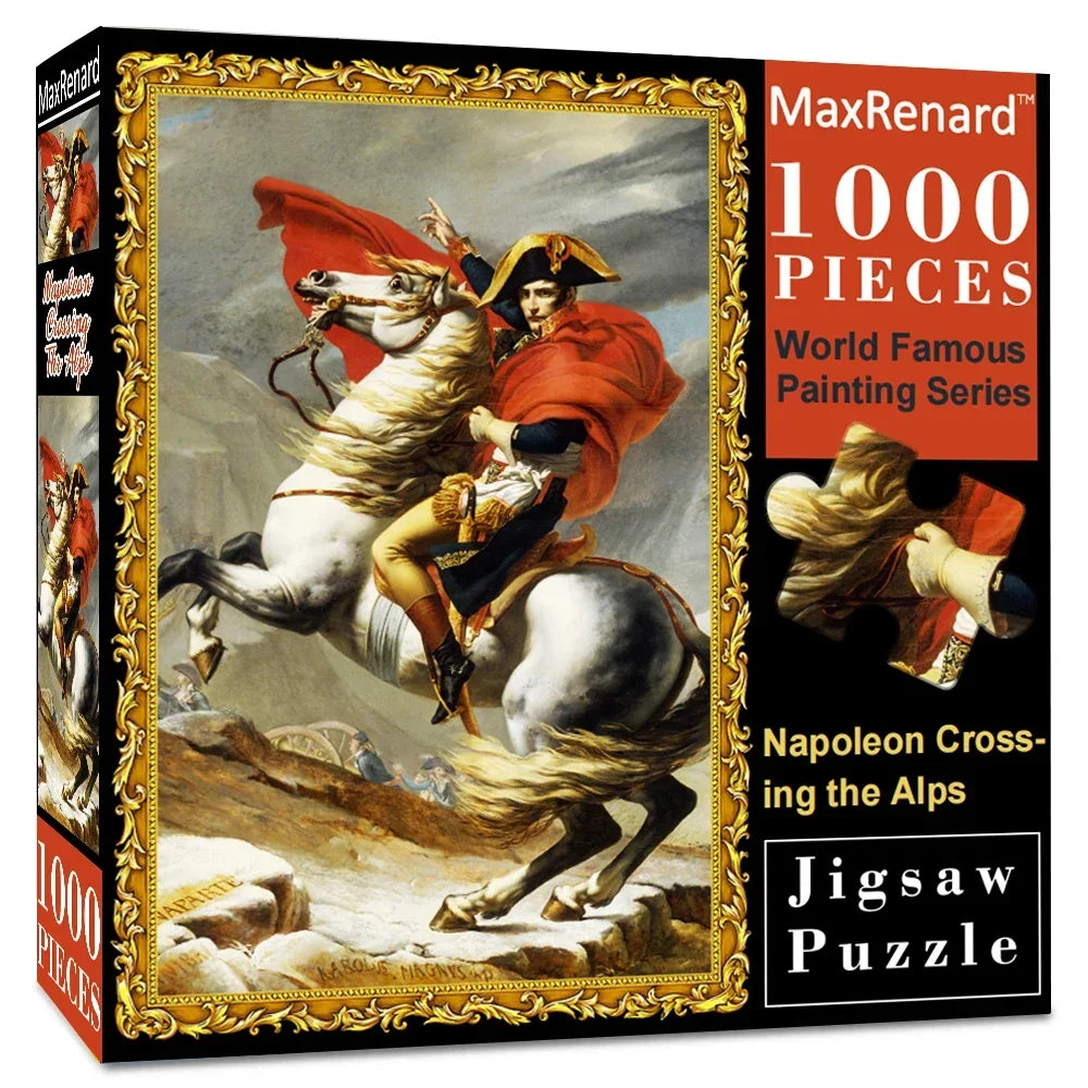 A MaxRenard 1000 pieces jigsaw puzzle depicting Napoleon crossing the Alps.