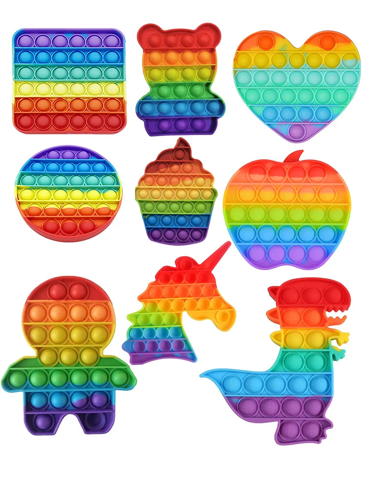 Rainbow Pop Fidget Toy – Large 20cm Squishy Sensory Stress Relief for Kids & Adults