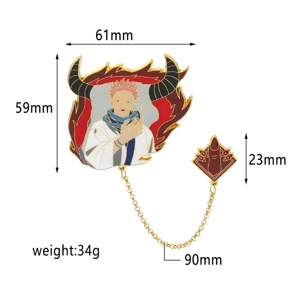 Jujutsu Kaisen Enamel Badge Set with Chain