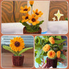 A collection of colorful chenille stem craft sticks shaped like flowers and plants.