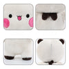 A set of soft cute kawaii stuffed animals featuring a white panda face with pink cheeks and black eyes, and a separate plush 