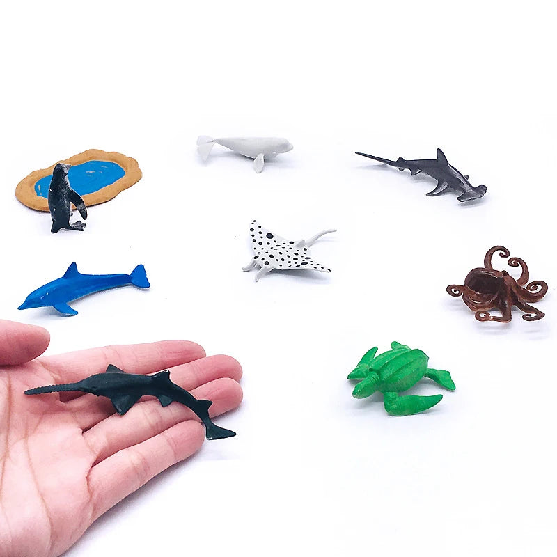 56-Piece Ocean Animal Figurines Set with Coral and Sea Creatures