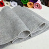A stack of gray felt fabric sheets rolled up, showing the texture and thickness for DIY crafts.