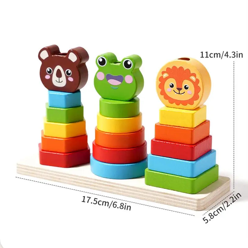 Montessori Wooden Sorting & Stacking Toy for Toddlers