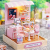 DIY Miniature Wooden Dollhouse Kit with LED Lighting