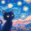 Starry Sky Cat 5D Diamond Painting Kit
