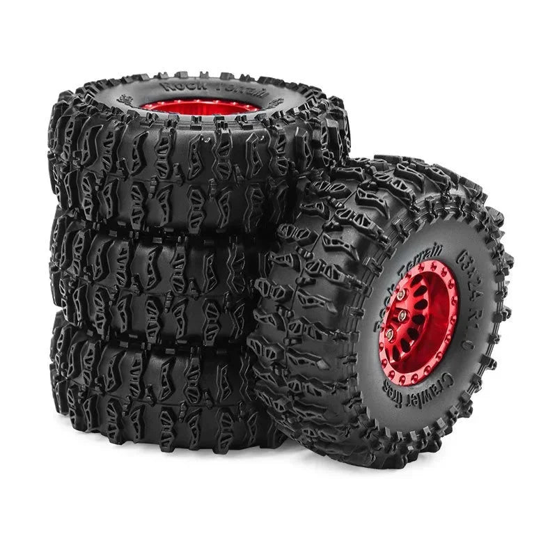 1/18 RC Crawler Metal Beadlock Wheel and Tire Set (4 pcs)
