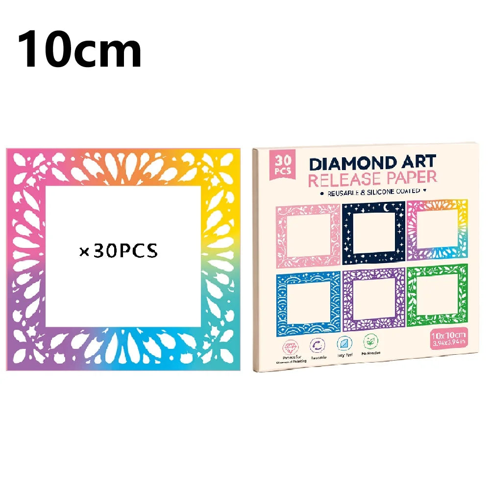30 sheets of diamond art release paper for painting with reusable and silicone glue