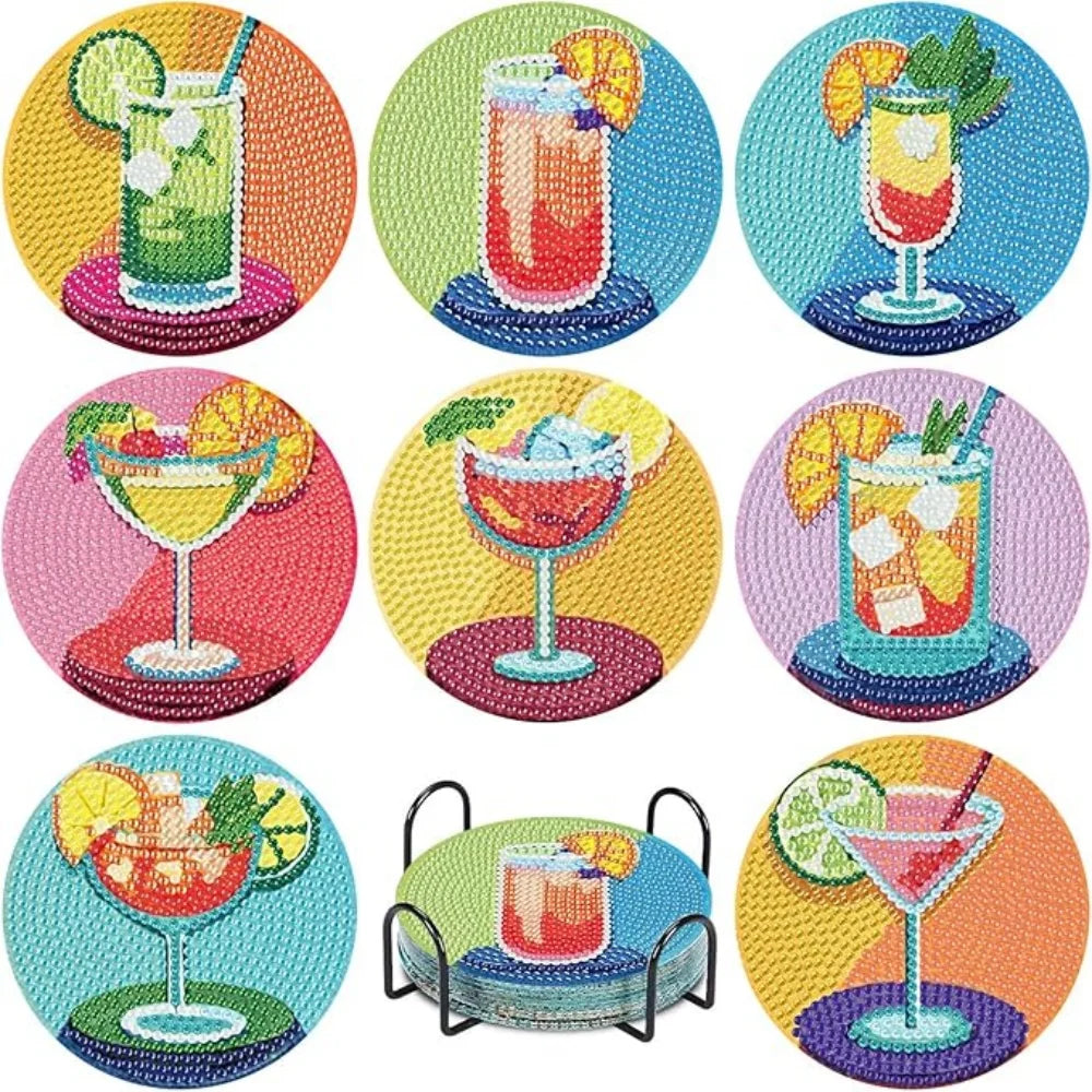 DIY Diamond Art Coaster Kit with Stand